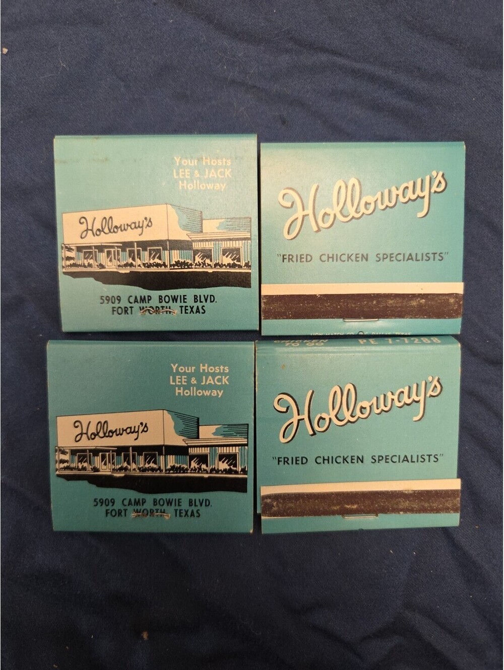 Vintage Rare Holloways Chicken Fort Worth Texas Full/Unstruck MatchBook